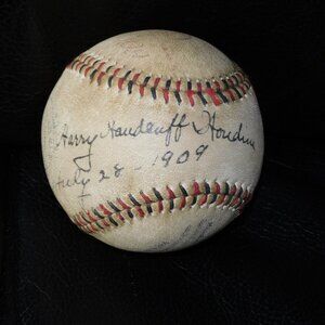 magician Harry "Handcuff" Houdini replica 1909 autographed MLB baseball -